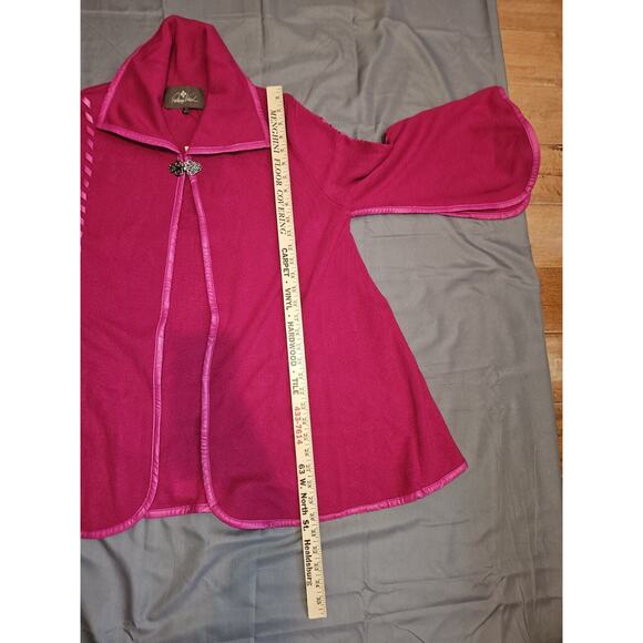 NWT! Patricia Nash Sleeved Cape Clasp Sweater Shawl Jacket~ Pink Sz XS/SM $99 - Picture 11 of 13